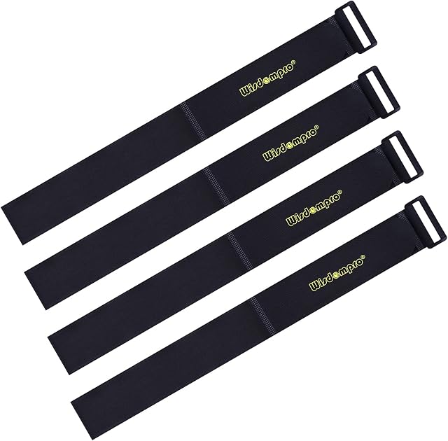 Extra Large [4 Pack] 2 x 37 Inches Hook and Loop Strap, Reusable Fastening Cable Tie Down Straps by Wisdompro - Reusable, Durable Functional Cinch Cable Straps for Your Home, Office, Workspace