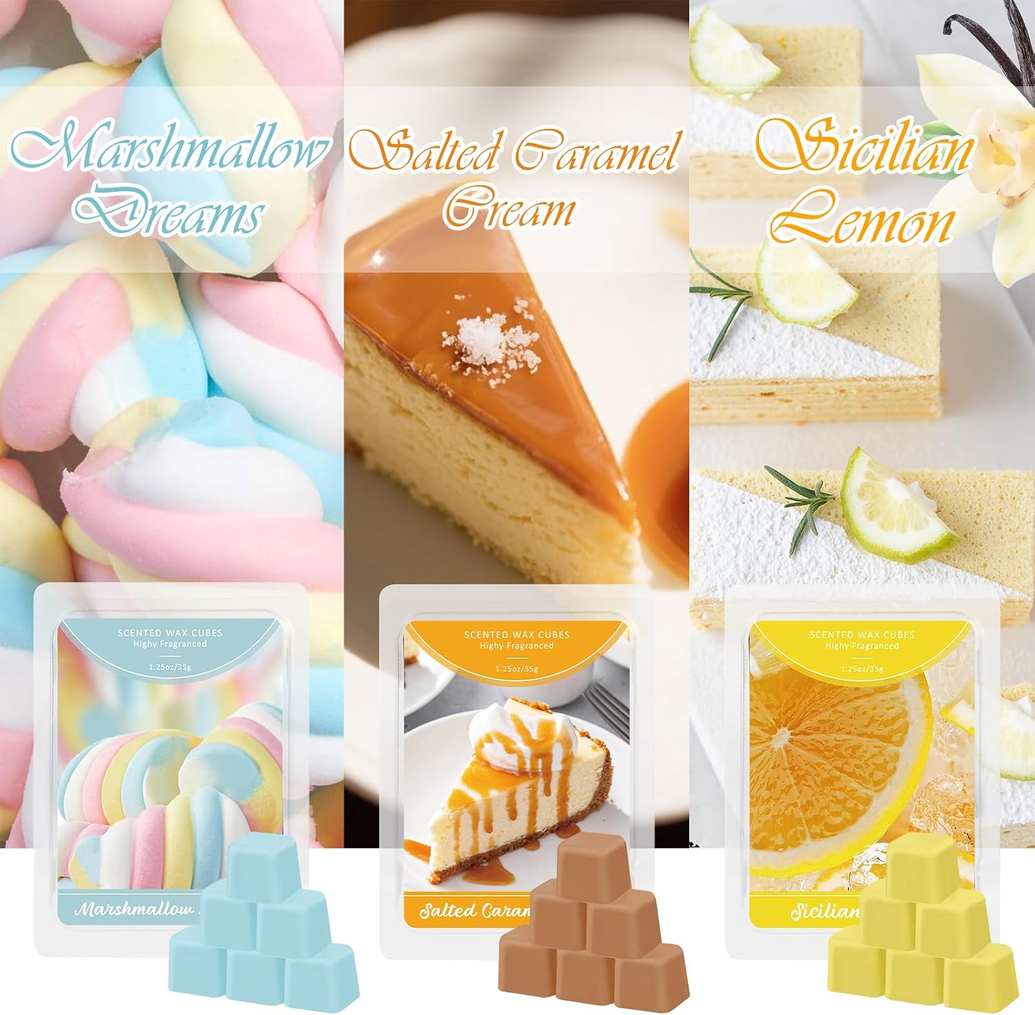 STRN Wax Melts Food Summer Scented Soy Wax Cubes for Wax Warmer 6 Packs