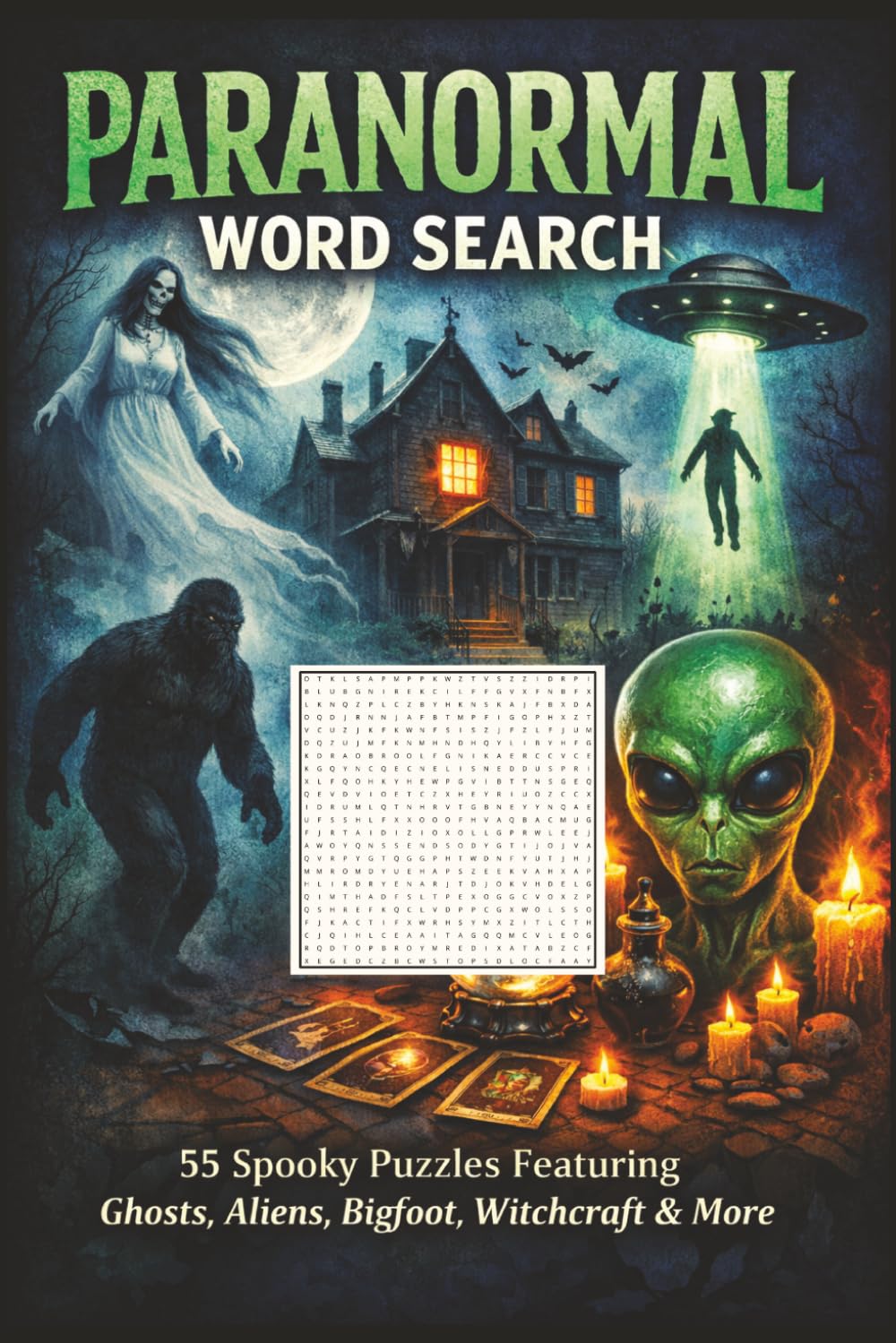 Paranormal Word Search: 55 Spooky Puzzles Featuring Ghosts, Aliens, Bigfoot, Witchcraft & More