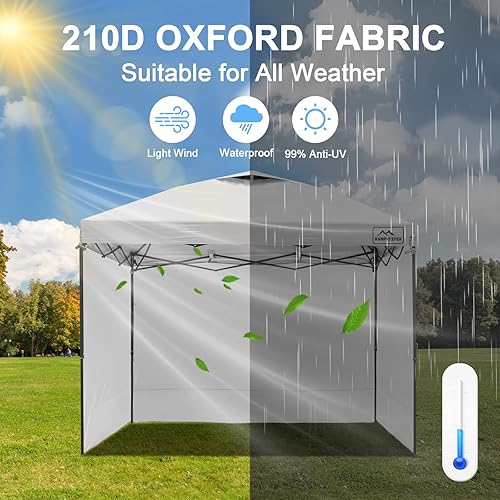 Miniatura 4 de KAMPKEEPER Paredes laterales instantáneas de toldo de 10 x 10 pulgadas con cremallera para marco de toldo desplegable, paquete de 3 paneles solares