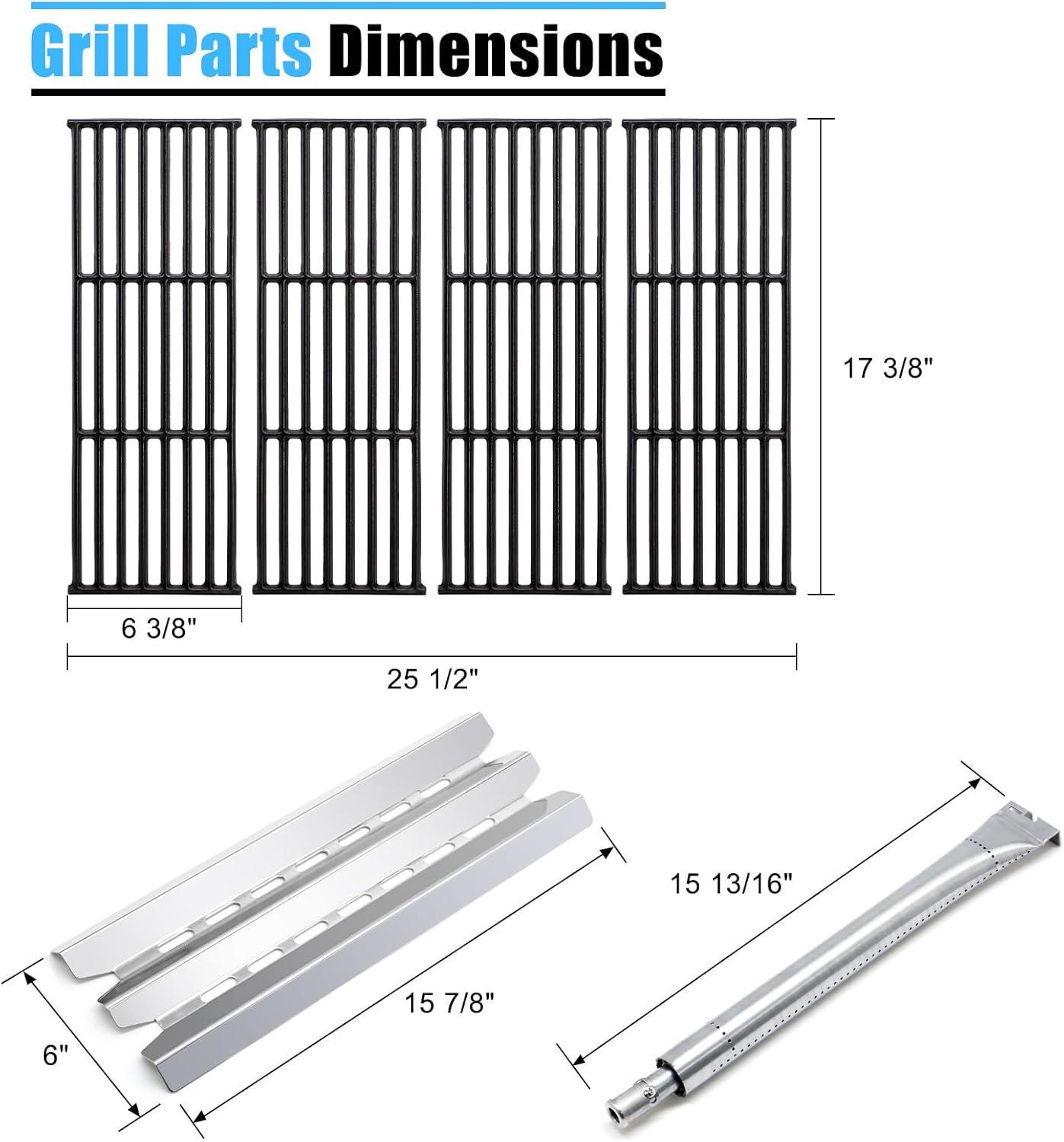 Replacement Parts for Broil King 9221-64, Baron 440, Baron 420, Baron 320 & 490, 9221-54, 9221-67, 9211-54, Replacement for Broil King Grill Grates 9221-64 & Broil King 9221-64 Heat Plates & Burners