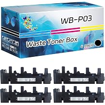 WB-P03 Waste Toner Box Compatible for Konica Minolta bizhub C3100P C3110 Printers, High Yield 30000 Pages, with Chip High-Definition Printing 4 Pack Black
