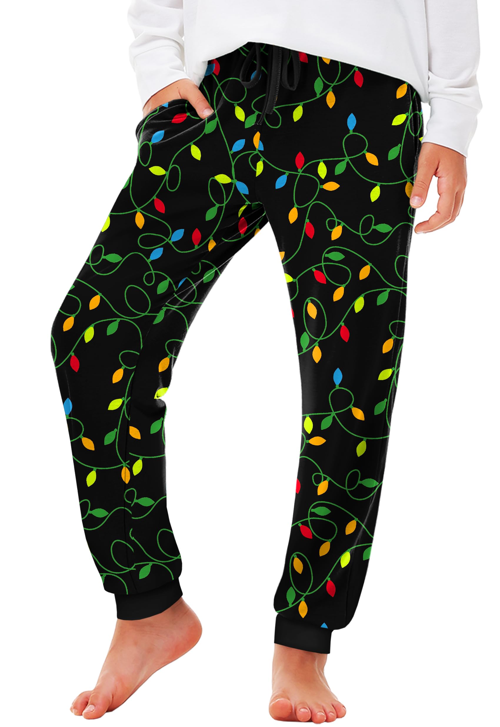 Deerose 4th of July Pants American Flag Drawstring Sweatpants with Pockets 5-14 Years