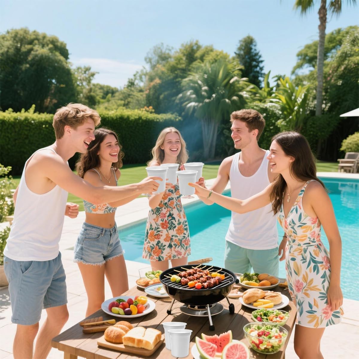 60 Pack 16 oz Aluminum Drinking Cups,Reusable Metal Cups,Silver Aluminum Party Cups Beer Cups Suitable for Family Gatherings,Entertainment Parties - Image 4