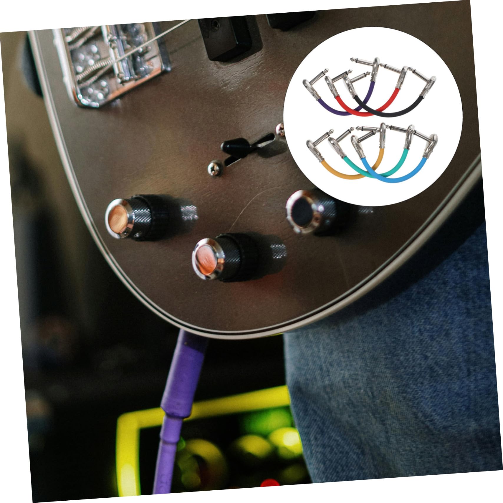 UPKOCH 6stücke Teiliges Gitarreninstrumentenkabel Verbindungskabel Für Effektpedale Geräuschloses Patchkabel Für Musikinstrumente Flaches Design Für Einfache Handhabung Und Optimalen