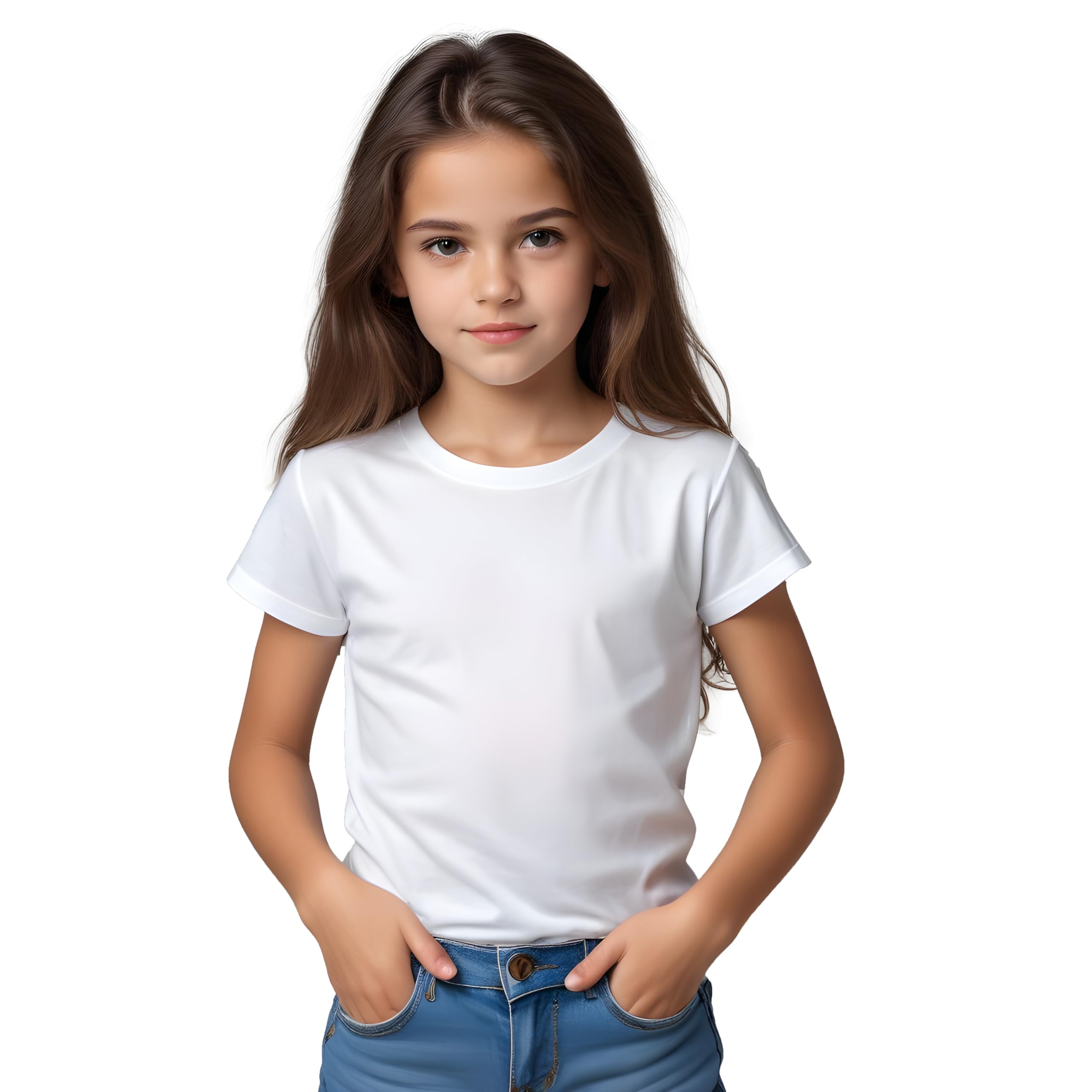 Camiseta Manga Corta algodón orgánico para niñas - Camiseta eterna 175 g/m no se deforma y Elegante para Chicas