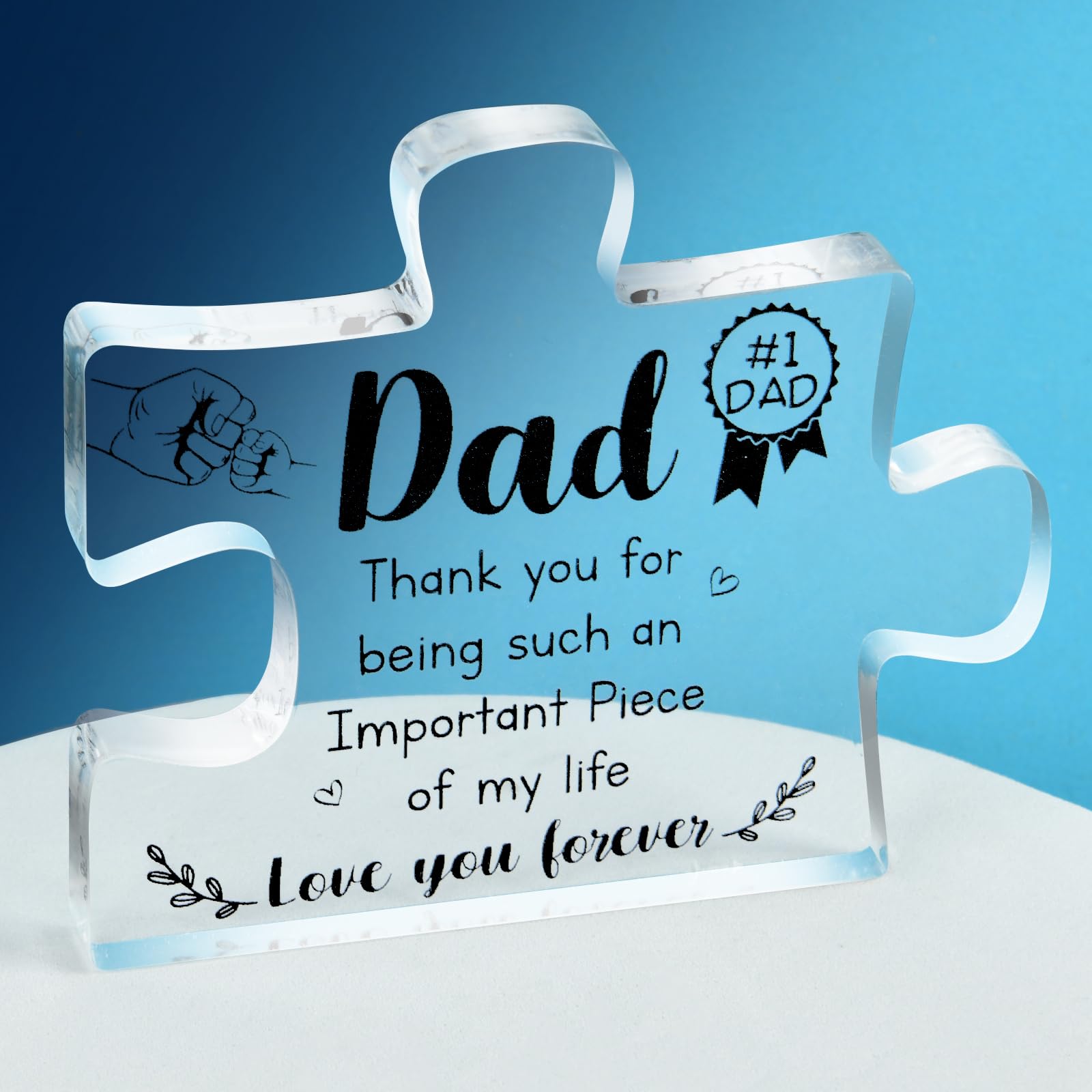 Photo 1 of OSDUE Engraved Puzzle Acrylic Plaque 3.9 x 3.3 in, Fathers Day & Birthday Gift for Dad