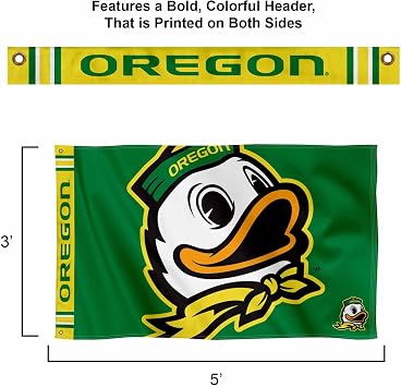 College Flags & Banners Co. Oregon Bold Mascot Logo Premium Flag