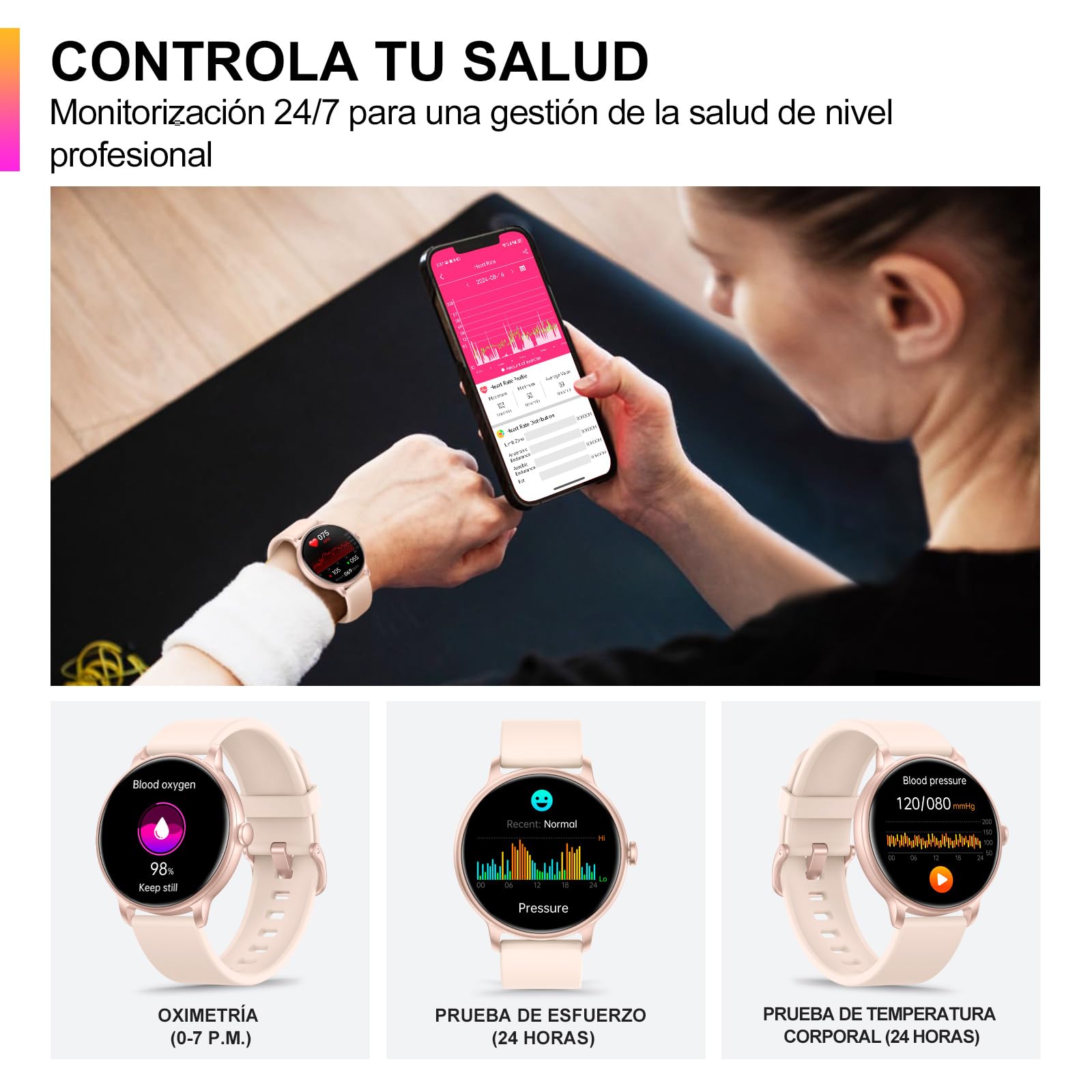 Reloj Inteligente Hombre Mujer, 1.43'' Smartwatch con Llamadas Bluetooth, 130+ Modo Deportivos Pulsera Actividad con Pulsómetro/Monitor de Sueño, Impermeable IP68 Smart Watch para Android/iOS