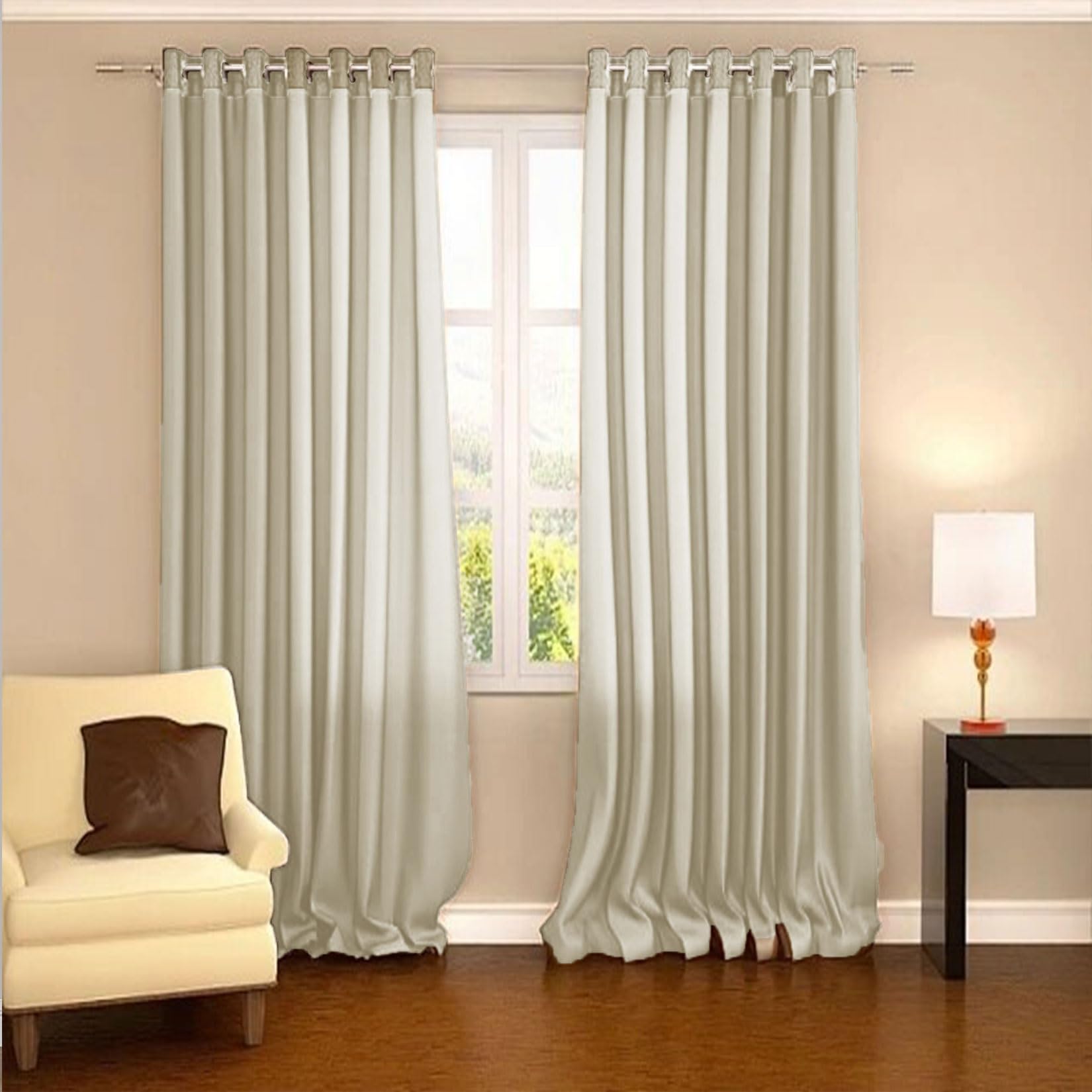 Liujyuan Beige Blackout Curtains For Bedroom 170 X 115 Cm Room Darkening, Privacy Protection Thermal Insulated Curtains Thermal Insulated Energy For Balcony, Kithcen Window,