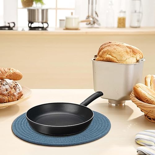 Miniatura 5 de AHHFSMEI Juego de 4 manteles individuales redondos de 13 pulgadas, mezcla de algodón natural, tejidos a mano, trenzados a mano, de ratán trenzado,