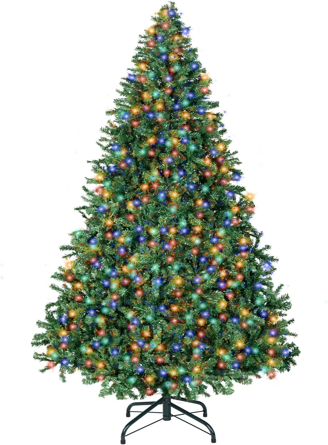 ININ 6FT Prelit Christmas Spruce Artificial Tree with Led Lights, Lighted Christmas Tree?Hinged Full Xmas Tree for Home Party Decoration,350 LED Lights,1000 Branch Tips, Metal Hinges & Foldable Base. 5FT 11IN