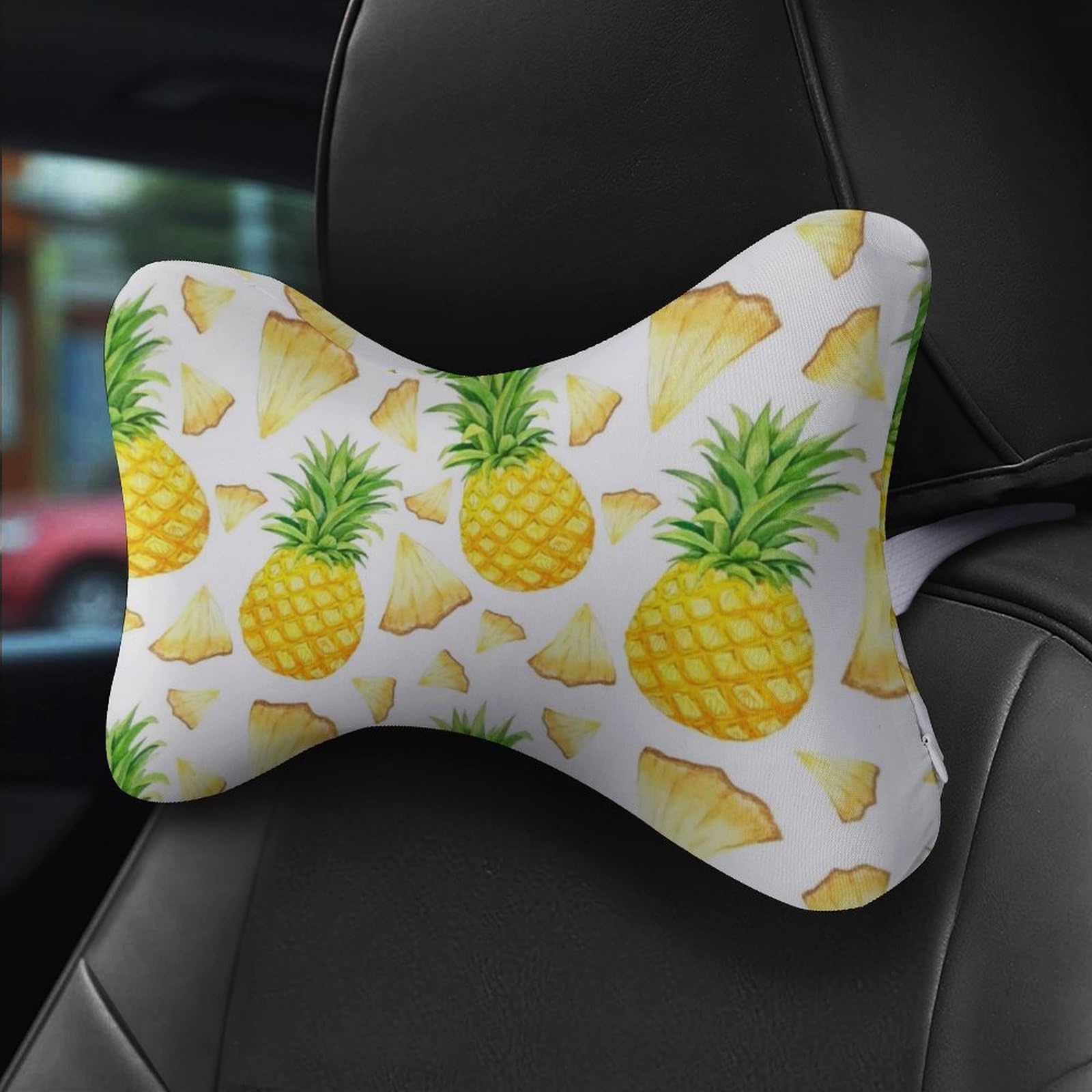 Tropical Pine Pine Slices Car Neck Pillow Set of 2 Car Seat Head Support Cushion Bone Pillows with Elastic Strap