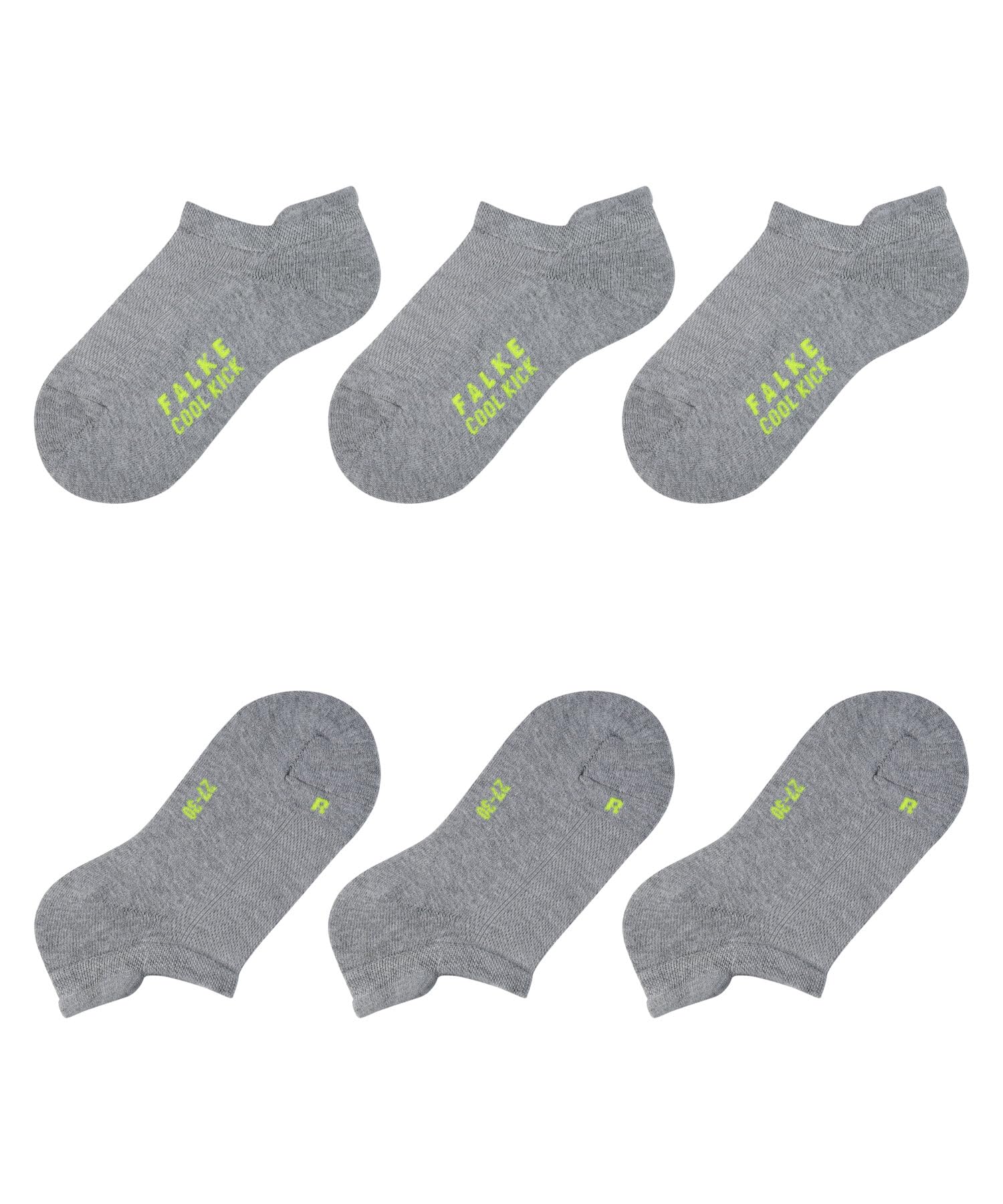 FALKE unisex niños Cool Kick Sneaker 3-Pack calcetines tobilleros transpirable secado rápido material tobillera ligera acolchada suela de felpa efecto refrescante multipack 3 pares