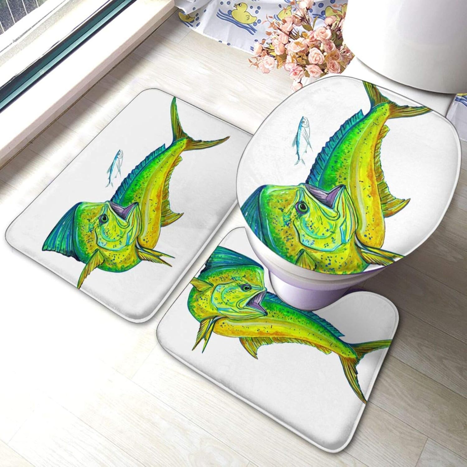 MahiMahi Fish Bath Rug Sets 3 Piece Ultra Soft Non Slip