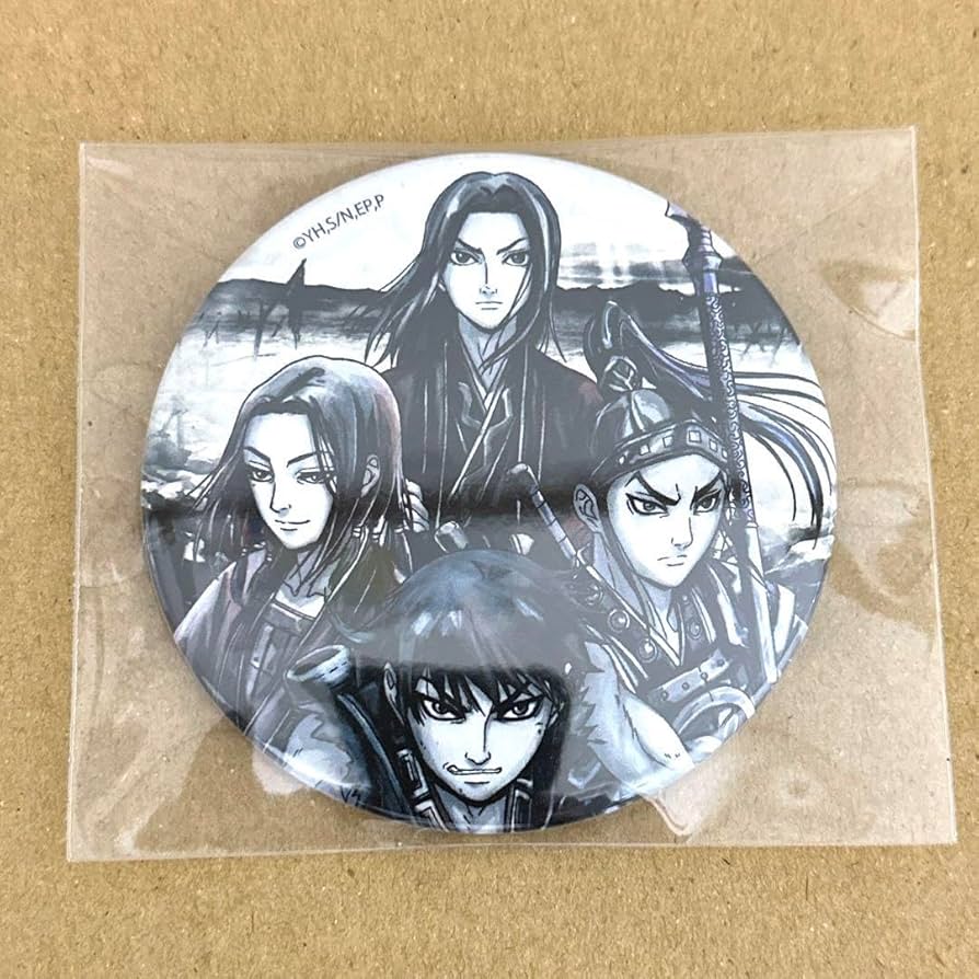 Amazon | キングダム 墨絵 缶バッジ 信 嬴政 王賁 蒙恬 レア 缶