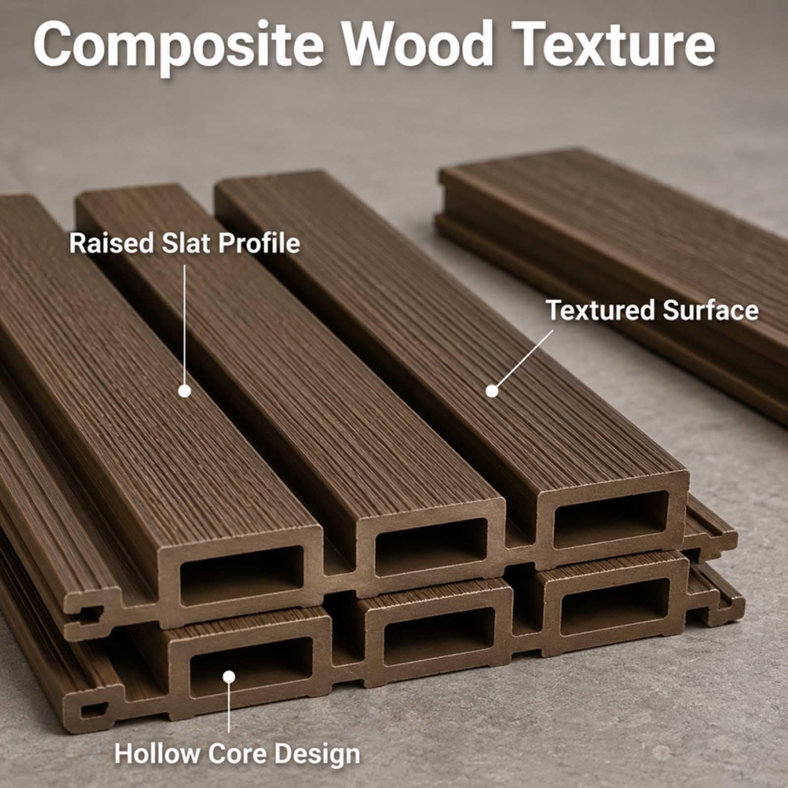 Paneles Pared 3D Efecto Madera para Exteriores Revestimiento Decorativo Lamas WPC Impermeable Ideal para Patios Jardines — Cero Mantenimiento 20 Cm Ancho(20x50cm/7.87 X19.69IN)