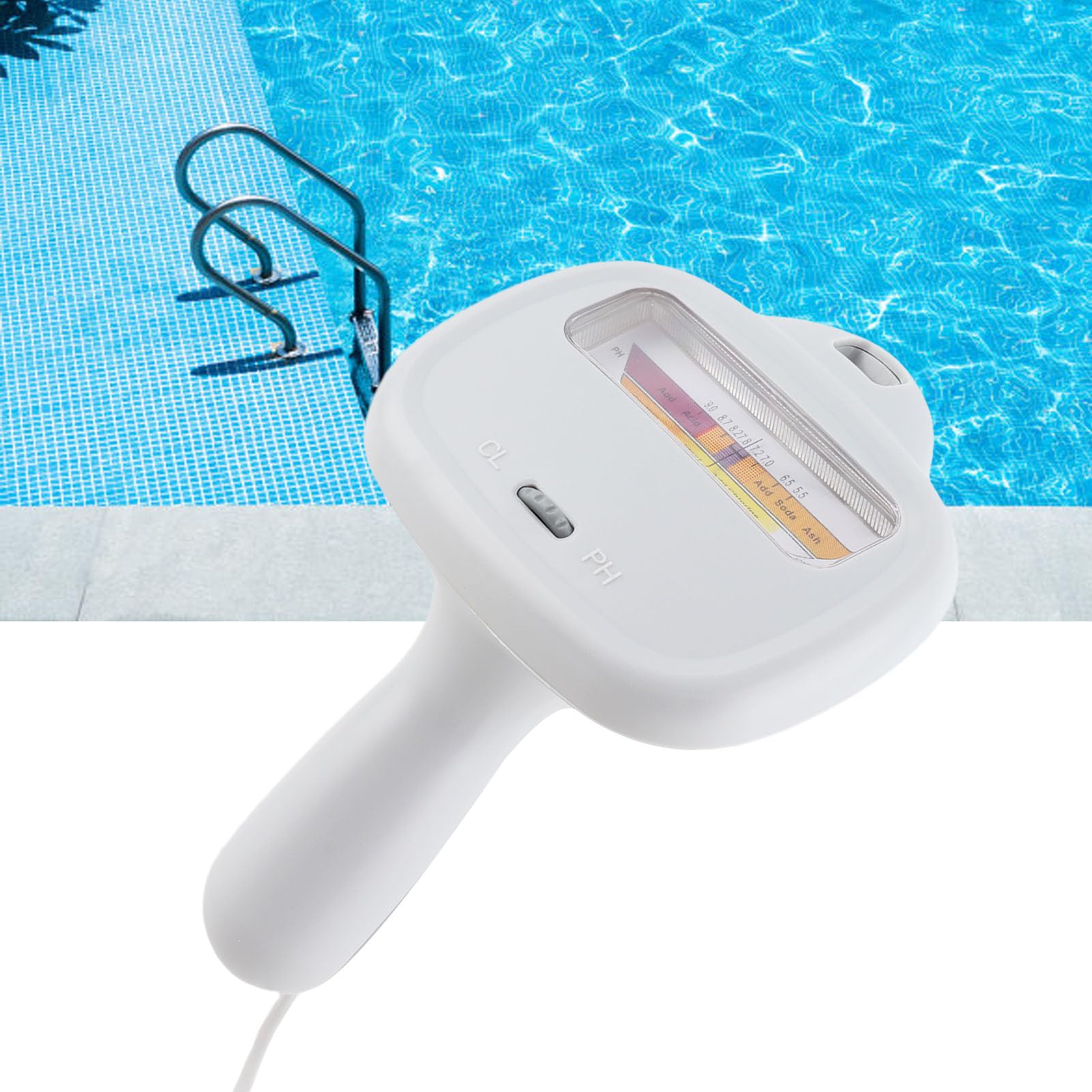 Tester di qualità dell'Acqua, 2 su 1 Tester PH e CL2 con Sonda per Acqua Potabile per Piscina per Piscina