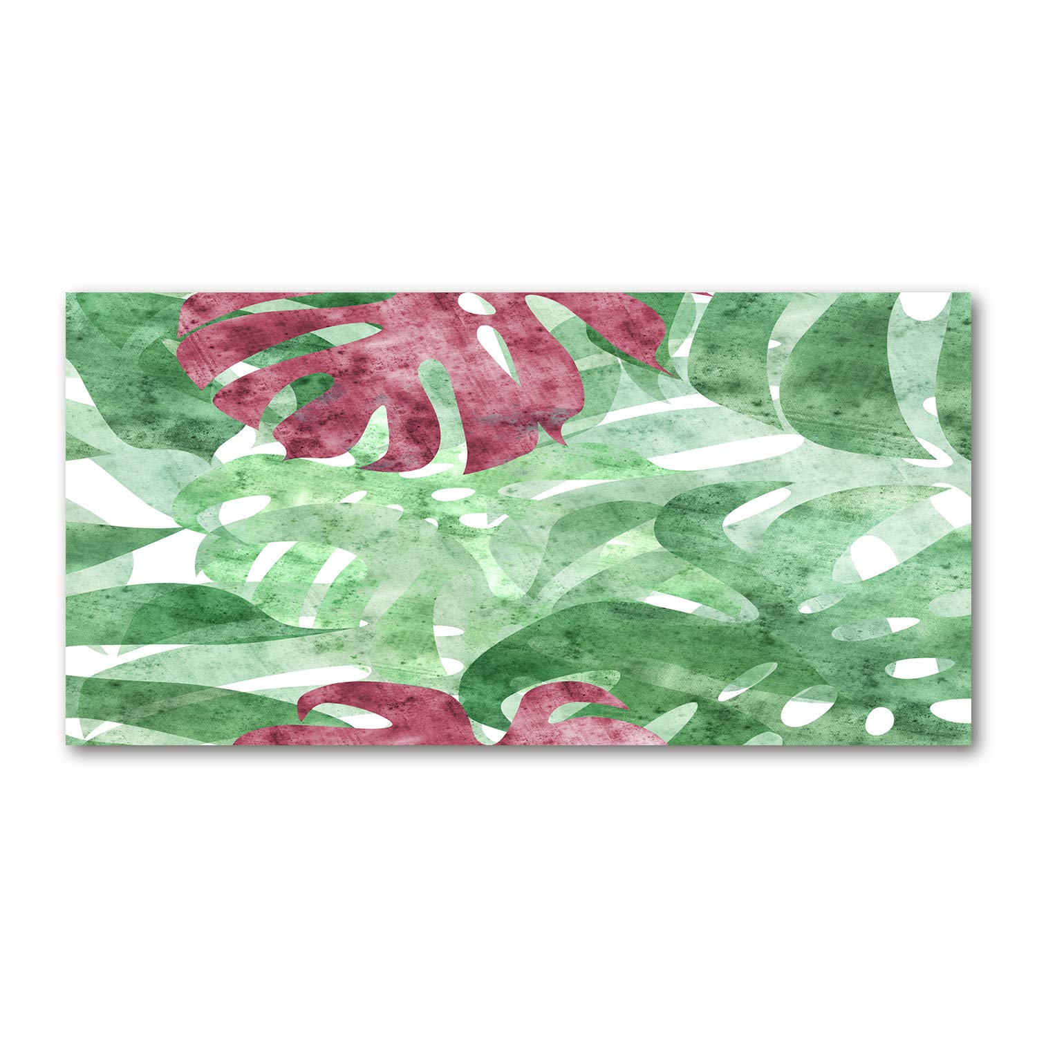 Tableau en verre acrylique haut de gamme Tulup Monstera 120x60 cm effet galerie d'art