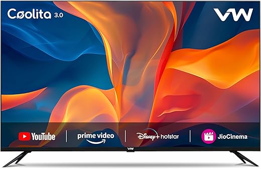 VW 101 cm (40 inches) Linux Frameless Series Full HD Smart LED TV VW40C3 (Black) | with 18 Months Warranty