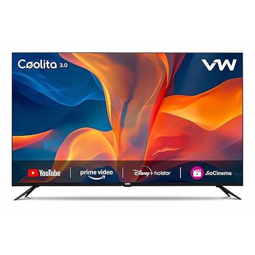 VW 101 cm (40 inches) Linux Frameless Series Full HD Smart LED TV VW40C3 (Black) | with 18 Months Warranty