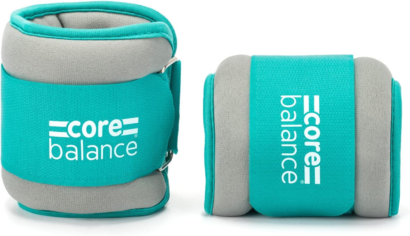 Core Balance Ankle and Wrist Weights Adjustable Strap Neoprene Fabric Set Of 2 (0.5kg to 2kg)