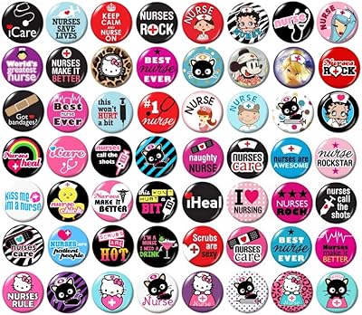 Set of 56 Nurse Buttons / Pins