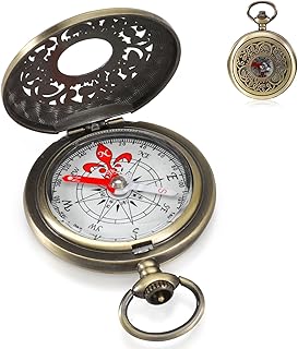 Compasses,Hiking Compass,Brass Compass,Retro Hollow Pattern 