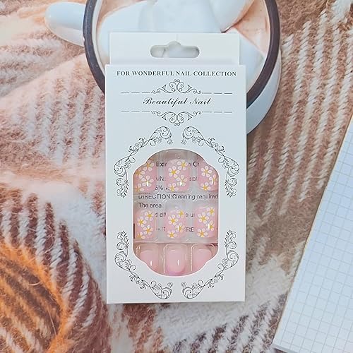 Miniatura 5 de 24 uñas cortas a presión, uñas postizas cuadradas con diseños de bordes morados franceses, uñas acrílicas, uñas artificiales de cobertura completa,