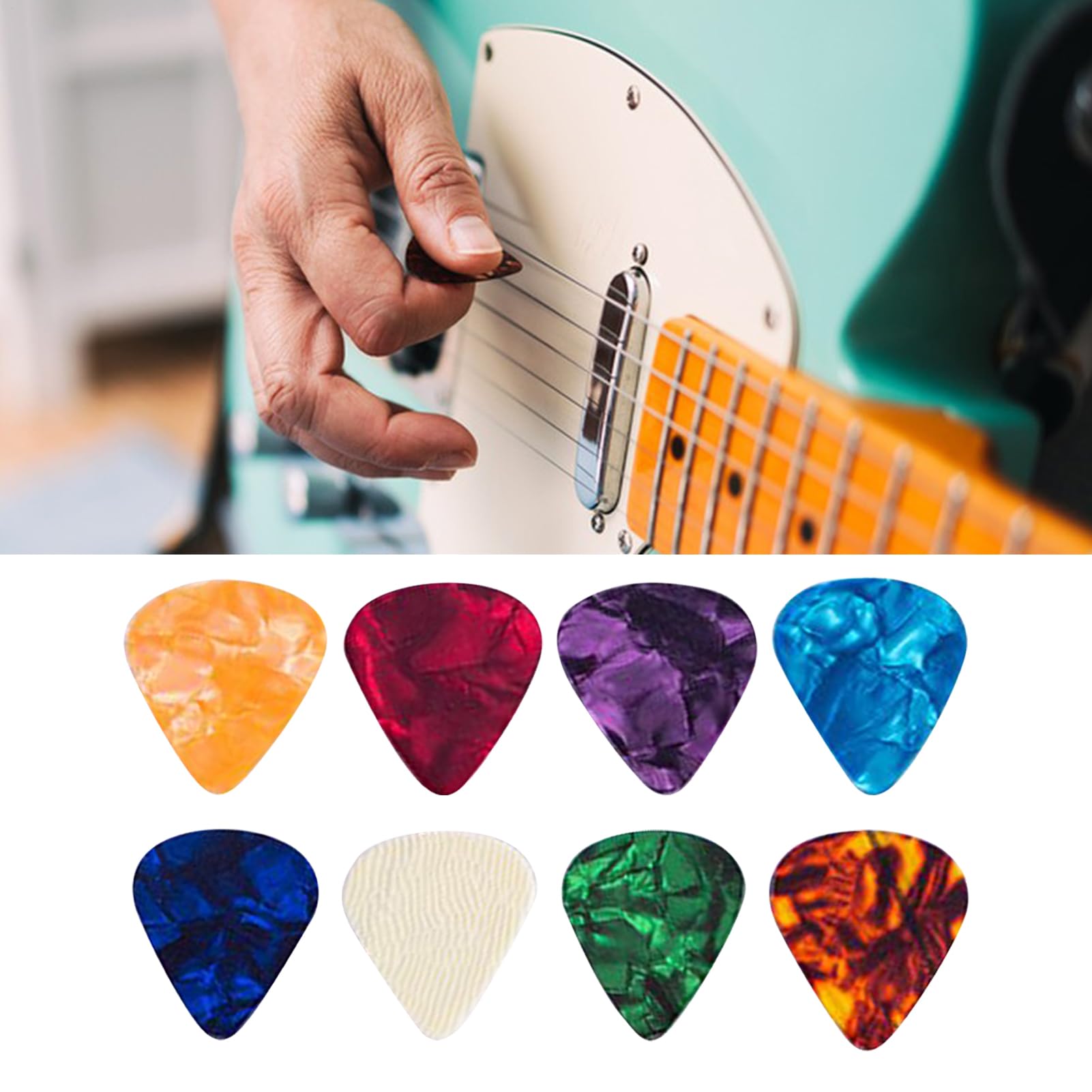 Plettri per Chitarra Plettri Antiscivolo | 120 Pezzi Colorati re 0,46 mm Sottile, 0,71 mm Medio, 0,96 mm per Chitarra , Strumenti a Corda, Mandolini e Bassi