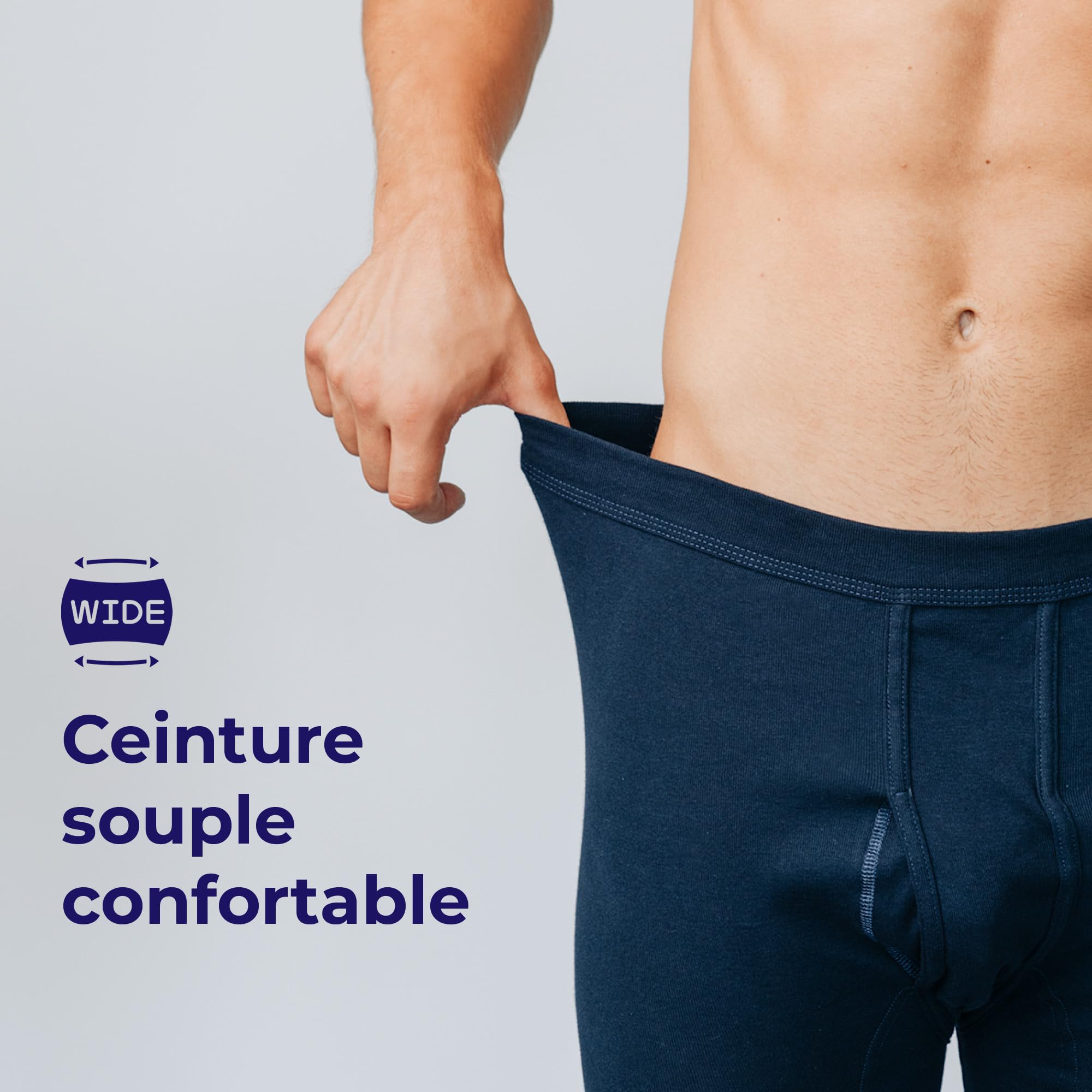 SES caleçon Long Coton, Pack de 2 caleçons 3/4 Longs Hommes en côtes Fines, Taille S - 4XL, avec Braguette et Ceinture Douce, en Coton/calson Long pour Homme Jambes 3/4 Longues