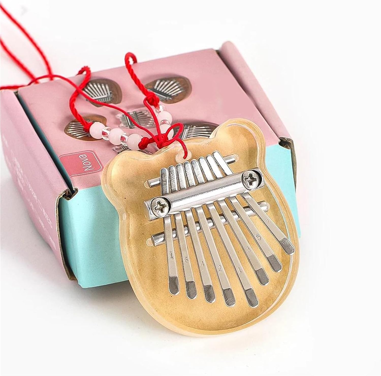 Beginners Kalimba Adorable Bear Shaped Acrylic Kalimba Thumb Piano