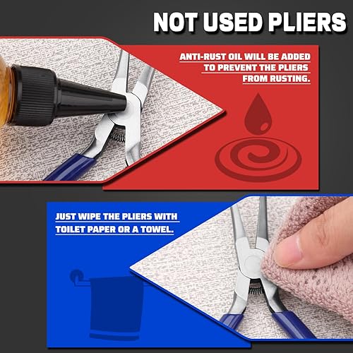 Miniatura 7 de GOLD DEER Mini alicates de nariz de cadena doblada, alicates de nariz doblada con mandíbula dentada, alicates de nariz curvada, alicates de