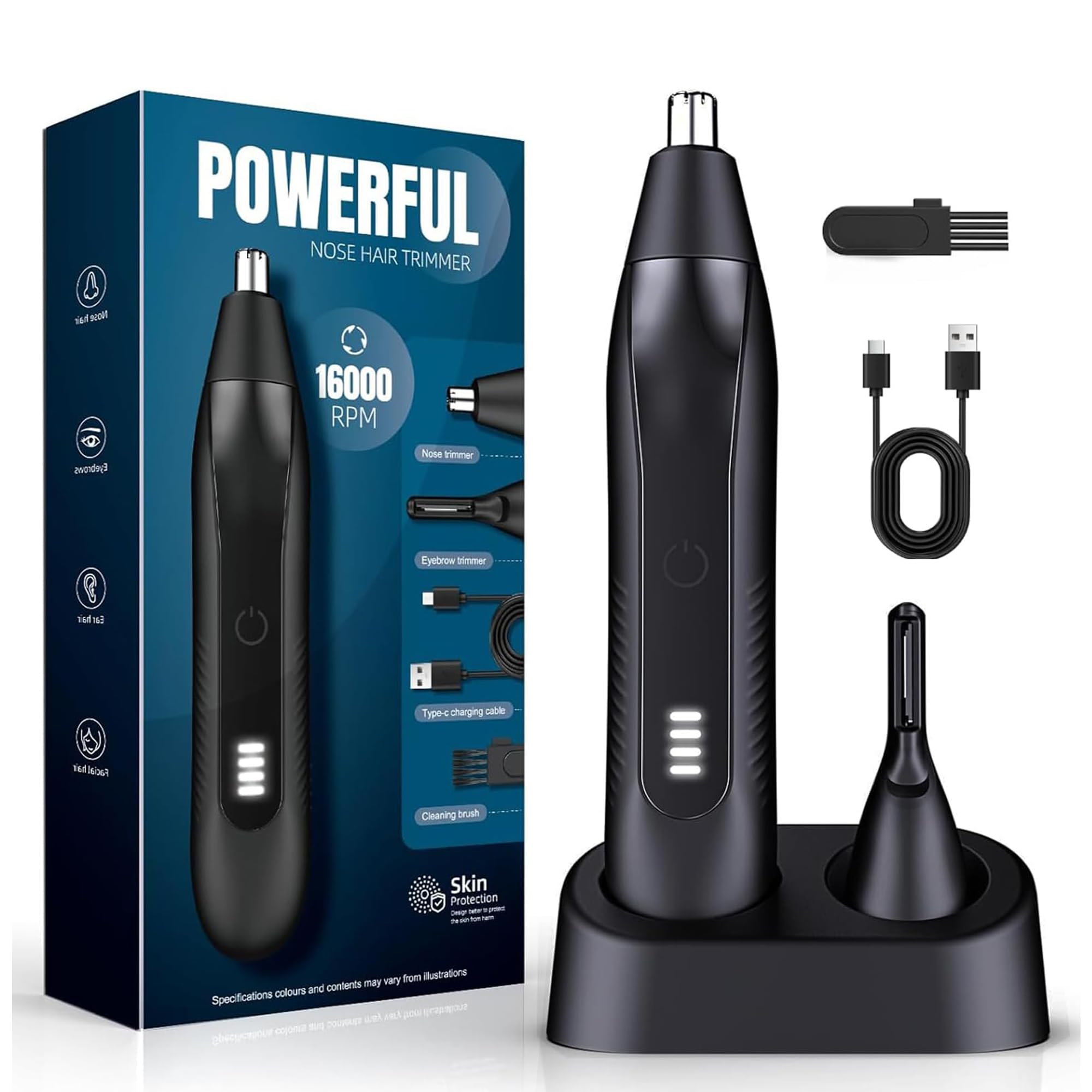 Nose Hair Trimmer for Men, Electric Nose Ear Eyebrow Facial Grooming Kit