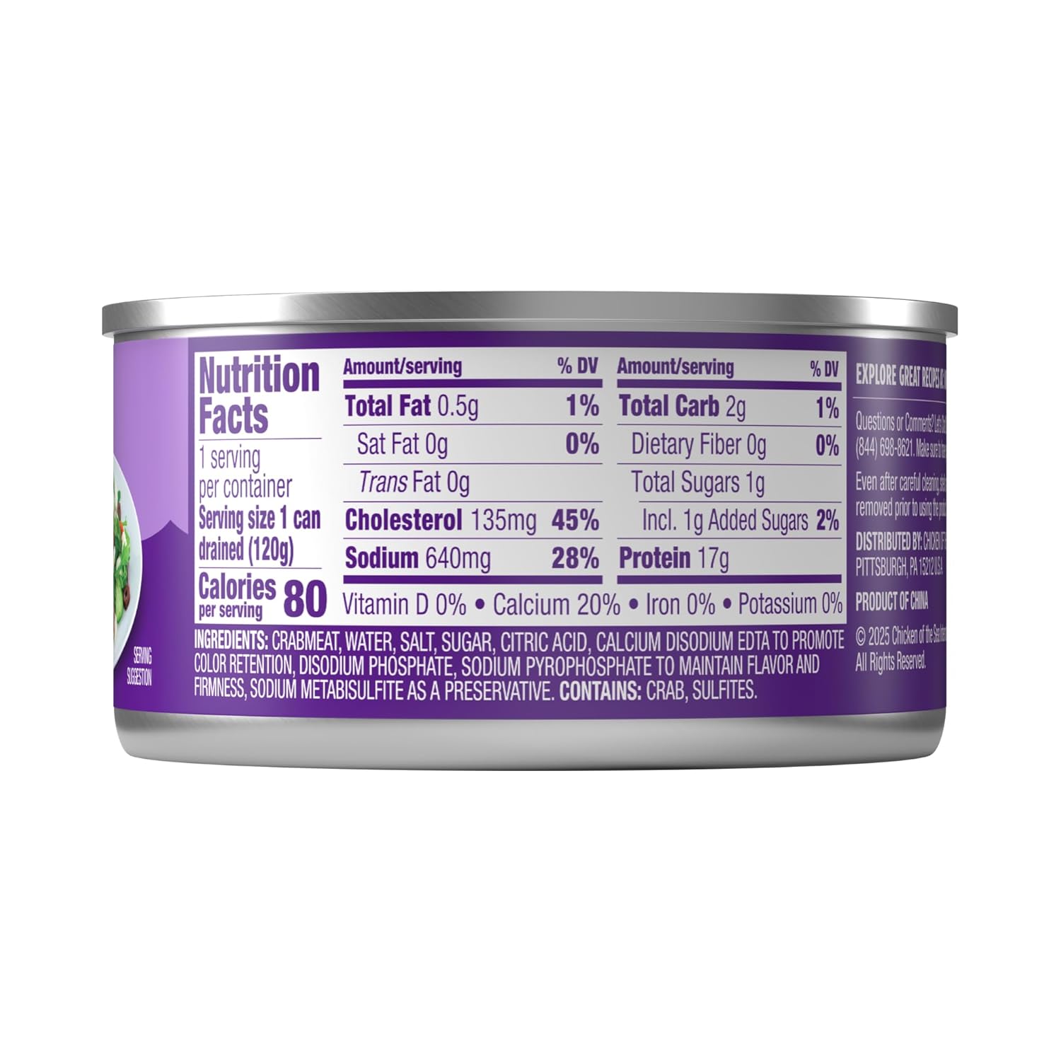 Chicken of the Sea Lump Crab Meat, 6 Ounce Cans (Pack of 12), High in Calcium, Wild Caught Canned Lump Crabmeat