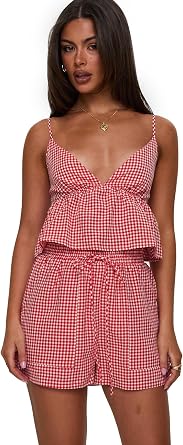 Princess Polly Womens Lille Set Red Gingham
