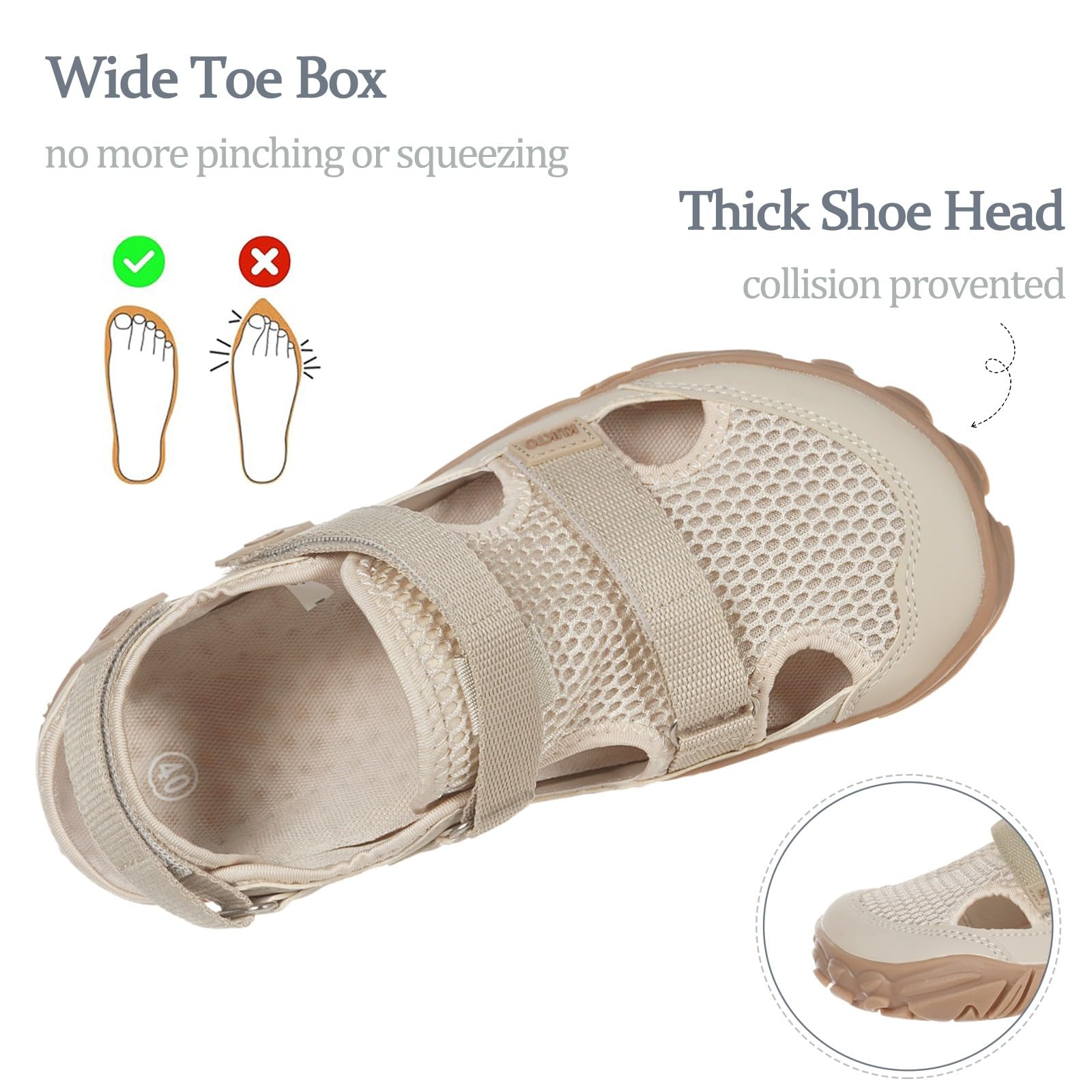 Hsyooes Sandales Sport Femme Chaussures de Marche Homme Chaussures de Plage Été Sandales de Randonnée Réglables d'extérieur