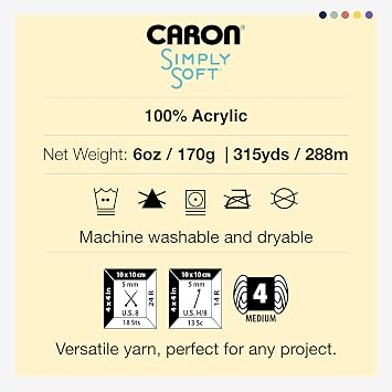 Caron Simply Soft Yarn for Crocheting & Knitting, Sienna, 3-Pack | #4 Worsted Medium, Soft 100% Acrylic Yarn for Crochet, Knitting, Blankets and Crafts, 315 Yards, 170.1g/6oz per skein