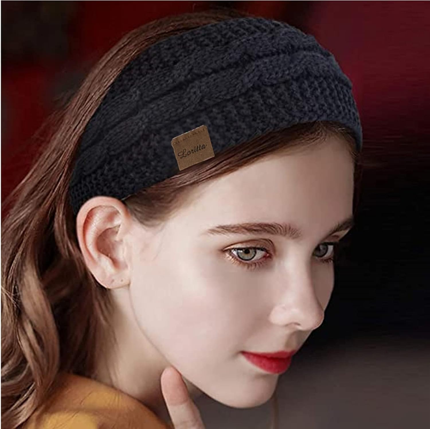 Loritta 2 Pack Headbands for Women Winter Warm Cable Knit Ear Warmer Thick Head Wrap Fuzzy Fleece Lined Gifts - Image 5