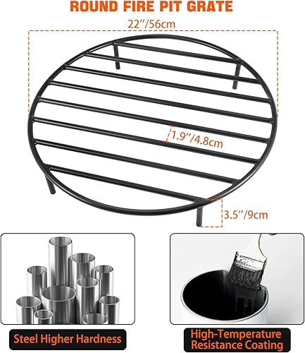 Miniatura 2 de Only Fire - Rejilla redonda para fogata con 4 patas para cocinar al aire libre, 22 pulgadas