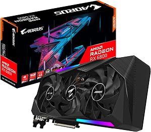 AORUS Radeon RX 6800 Master 16G Graphics Card, MAX-Covered Cooling, 16GB 256-bit GDDR6, GV-R68AORUS M-16GD Video Card