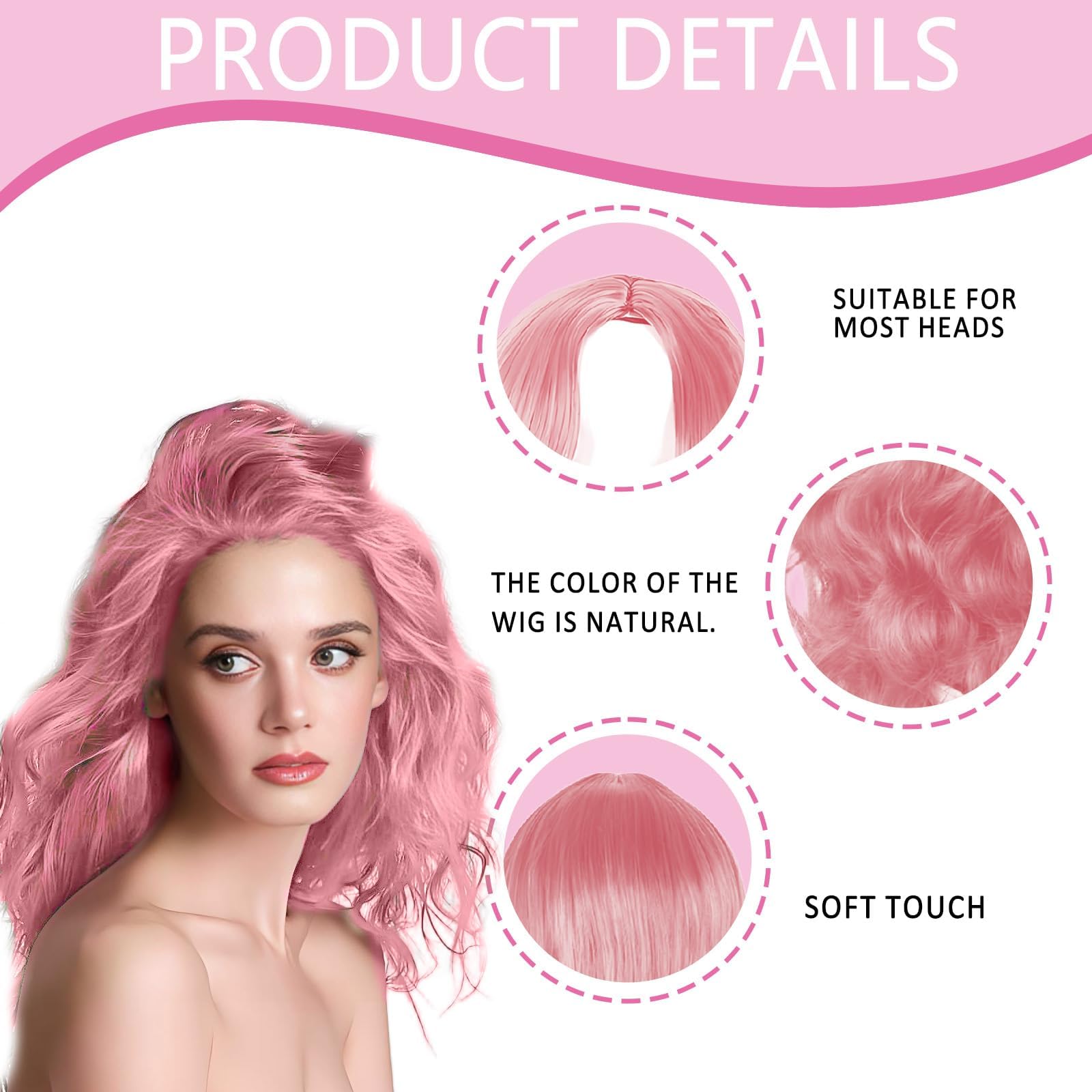 Long Pink Wig - Image 3