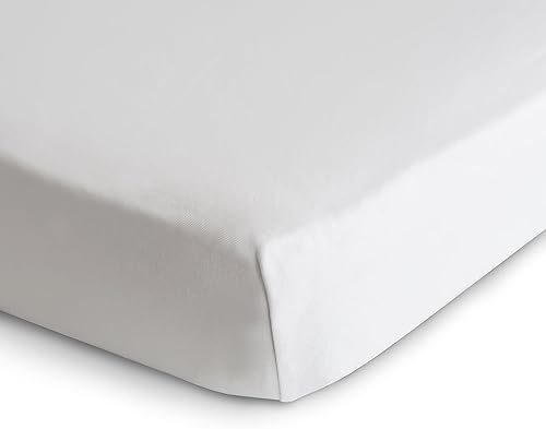 Miniatura 2 de mushie Sábana para cuna elástica y suave  Ajustable de 28 x 52 pulgadas (blanco)