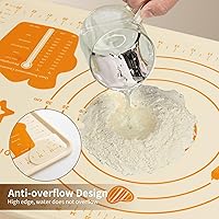 Vista 83 de Tapete de silicona, 28 x 20 pulgadas, extra grande, antiadherente, para hornear, con medición, tapete grueso reutilizable para mostrador de hojas