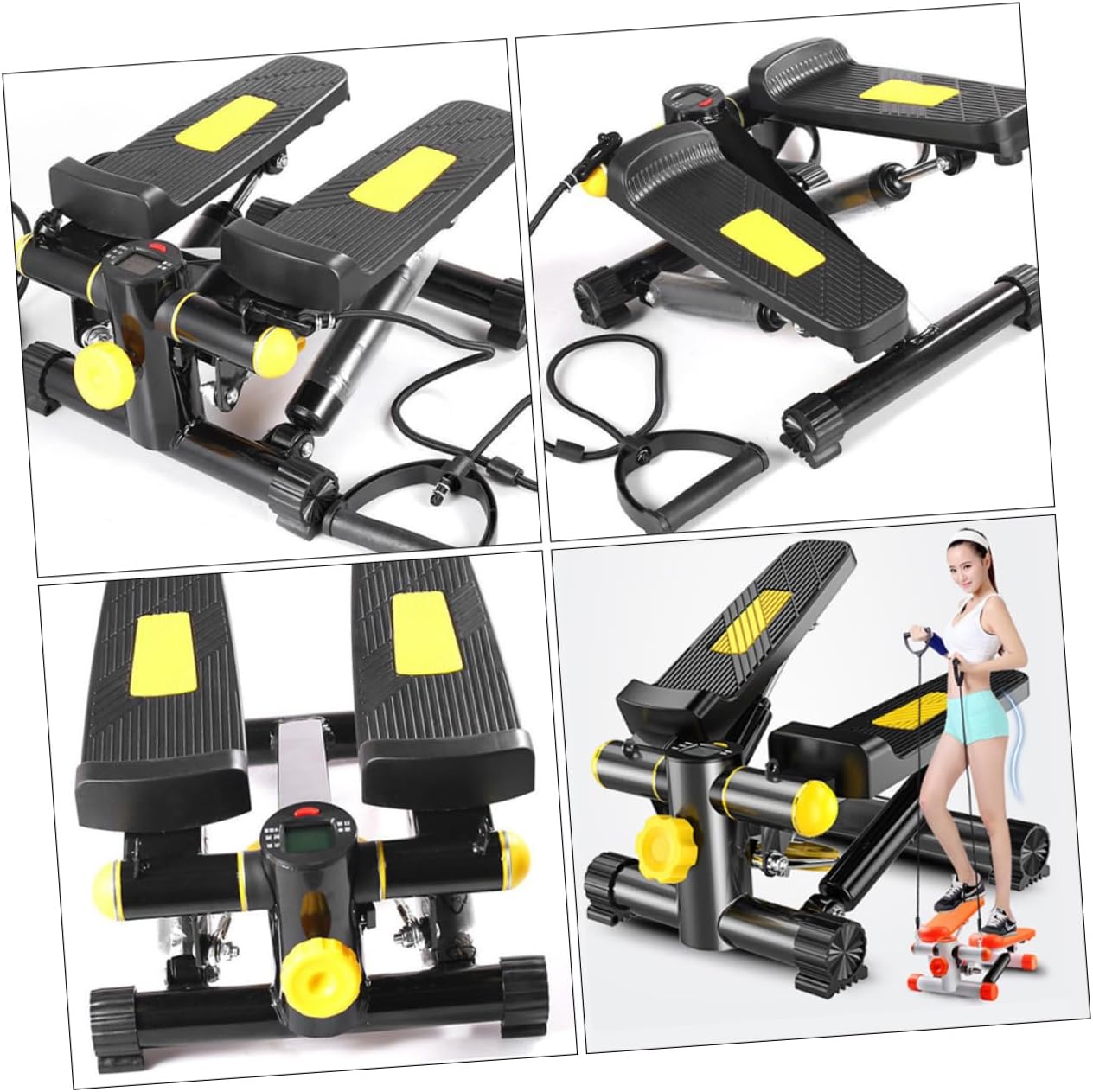 Mini Stepper Exercise Machine Armrests Home Pedal Exerciser for Weight Loss Quiet Fitness Equipment for Indoor Workouts Compact Design for Easy Storage