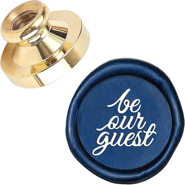 CRASPIRE Wax Seal Stamp Be Our Guest 25mm Vintage Sealing Wax Stamp Brass Head Only for Envelope Card Invitations Gift Wedding Halloween Christmas New Year