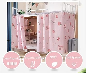 Bottom Bunk Bed Curtains Thicken Blackout Bed Canopy Curtain Students Home Dorm Privacy Bed Tent Dormitory Dustproof Shading Drapery Bedding Tent for Loft Beds Single Sleeper