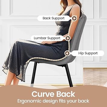 Extendable Dining Table and Chairs Set 4, 120-160cm Concrete Effect Table with 4 Grey Upholstered Linen Chairs for Dining Room, Kitchen