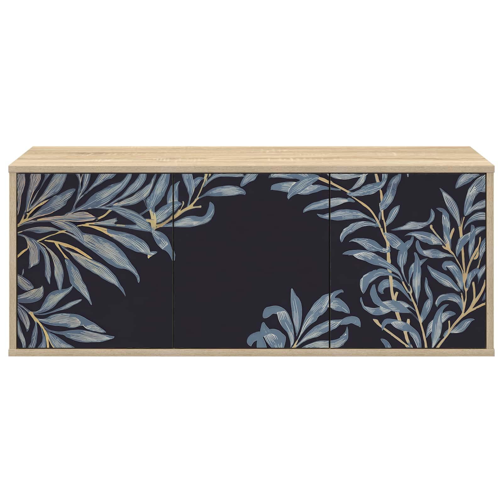 Fengshui Szafka TV montowana na ścianie 102 x 33 x 40 cm dąb Sonoma | Materiał drewnopochodny, unoszący się, dużo miejsca do przechowywania, dekoracyjny wzór, łatwy w pielęgnacji