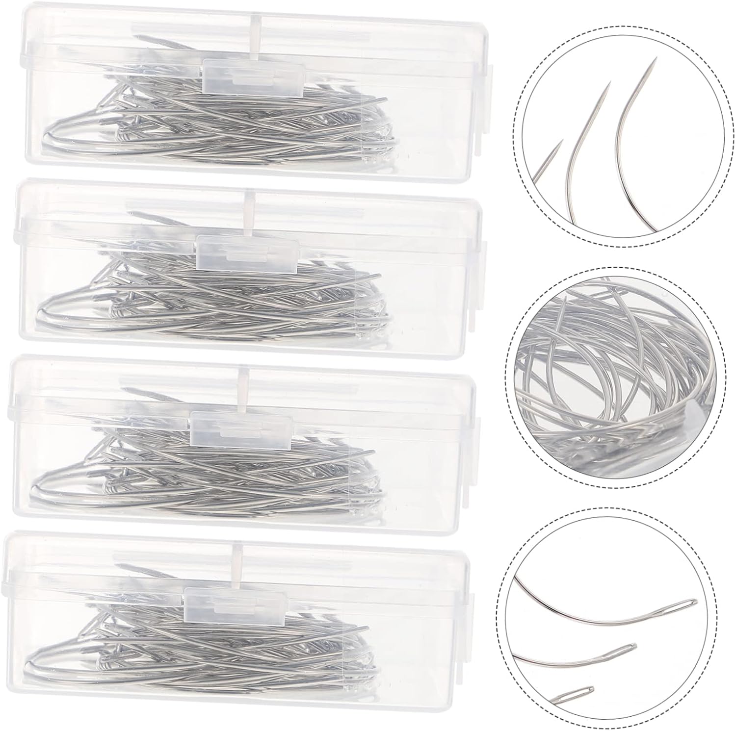 IWOWHERO Convenient Curved Needles for Hand Sewing Needles Box Pack for Weaving Upholstery and Carpet Repair